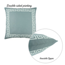 Gray, White - 18x18 2-piece Decorative Throw Pillow Cover Greek Key Square & Lumbar for Couch, Bedding