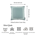 Gray, White - 18x18 2-piece Decorative Throw Pillow Cover Greek Key Square & Lumbar for Couch, Bedding