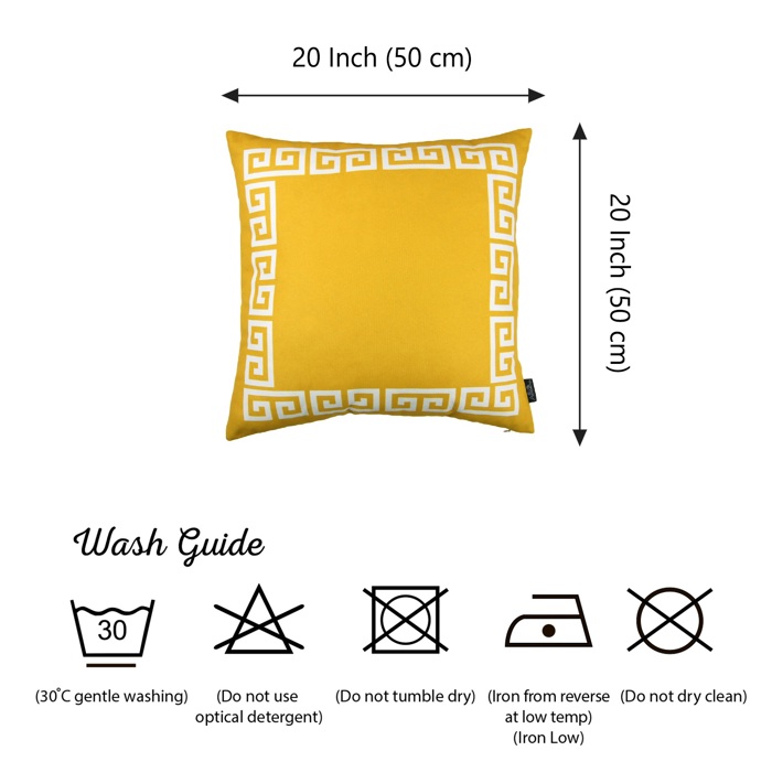 Decorative Throw Pillow Cover Greek Key Square & Lumbar for Couch, Bedding