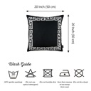 Black, White - 20x20 Single Decorative Throw Pillow Cover Greek Key Square & Lumbar for Couch, Bedding