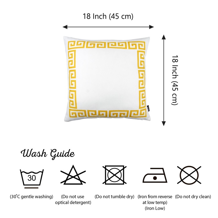 Decorative Throw Pillow Cover Greek Key Square & Lumbar for Couch, Bedding