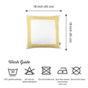 White, Yellow - 18x18 Single Decorative Throw Pillow Cover Greek Key Square & Lumbar for Couch, Bedding