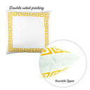 White, Yellow - 18x18 4-piece Decorative Throw Pillow Cover Greek Key Square & Lumbar for Couch, Bedding