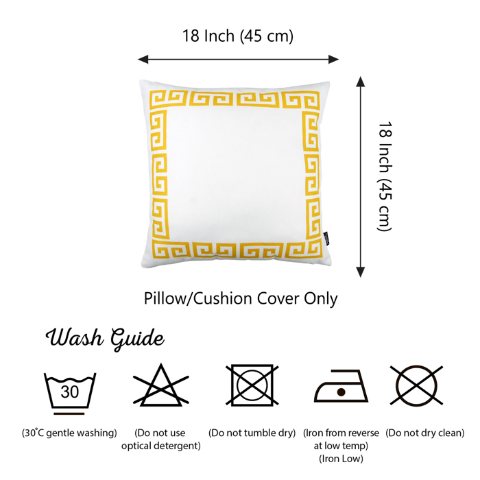 Decorative Throw Pillow Cover Greek Key Square & Lumbar for Couch, Bedding