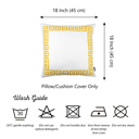 White, Yellow - 18x18 4-piece Decorative Throw Pillow Cover Greek Key Square & Lumbar for Couch, Bedding