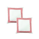 White, Red - 18x18 2-piece Decorative Throw Pillow Cover Greek Key Square & Lumbar for Couch, Bedding