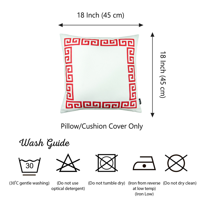 Decorative Throw Pillow Cover Greek Key Square & Lumbar for Couch, Bedding