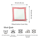 White, Red - 18x18 4-piece Decorative Throw Pillow Cover Greek Key Square & Lumbar for Couch, Bedding