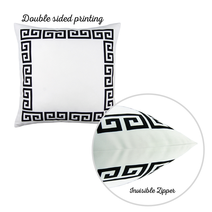 Decorative Throw Pillow Cover Greek Key Square & Lumbar for Couch, Bedding