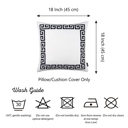 White, Black - 18x18 2-piece Decorative Throw Pillow Cover Greek Key Square & Lumbar for Couch, Bedding