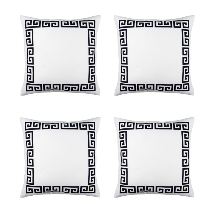Decorative Throw Pillow Cover Greek Key Square & Lumbar for Couch, Bedding