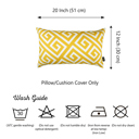 Yellow - 12x20 4-piece Decorative Throw Pillow Cover Greek Key Square & Lumbar for Couch, Bedding