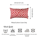 Red -12x20 Single Decorative Throw Pillow Cover Greek Key Square & Lumbar for Couch, Bedding