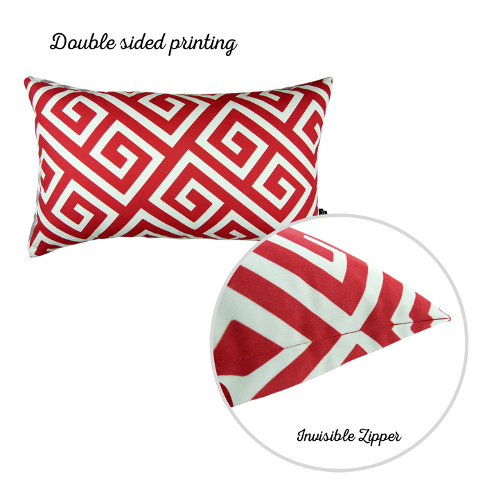 Decorative Throw Pillow Cover Greek Key Square & Lumbar for Couch, Bedding