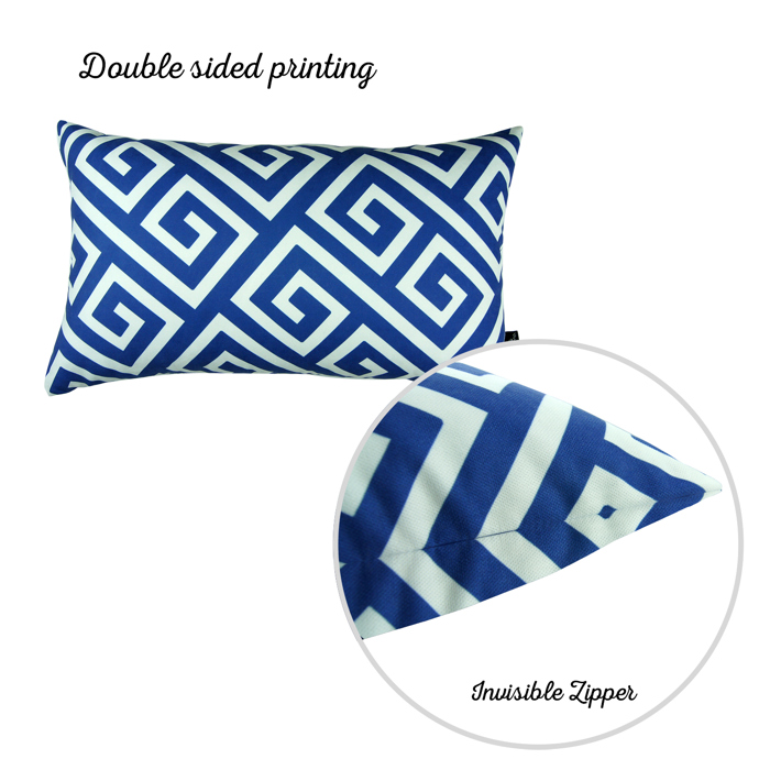 Decorative Throw Pillow Cover Greek Key Square & Lumbar for Couch, Bedding