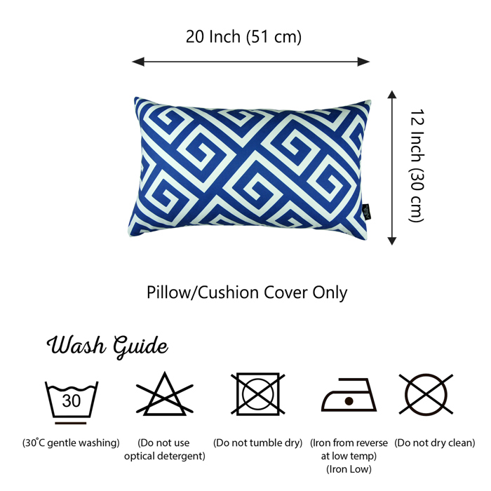 Decorative Throw Pillow Cover Greek Key Square & Lumbar for Couch, Bedding