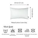 White 12X20" Honey Set of 2 Decorative Throw Pillow Cover Solid Color Lumbar & Square Pillowcase for Couch, Bedding