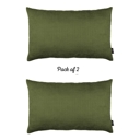 Fern Green 12X20" Honey Set of 2 Decorative Throw Pillow Cover Solid Color Lumbar & Square Pillowcase for Couch, Bedding
