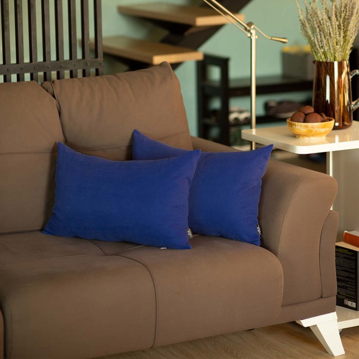 Honey Set of 2 Decorative Throw Pillow Cover Solid Color Lumbar & Square Pillowcase for Couch, Bedding