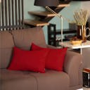 Red 12X20" Honey Set of 2 Decorative Throw Pillow Cover Solid Color Lumbar & Square Pillowcase for Couch, Bedding
