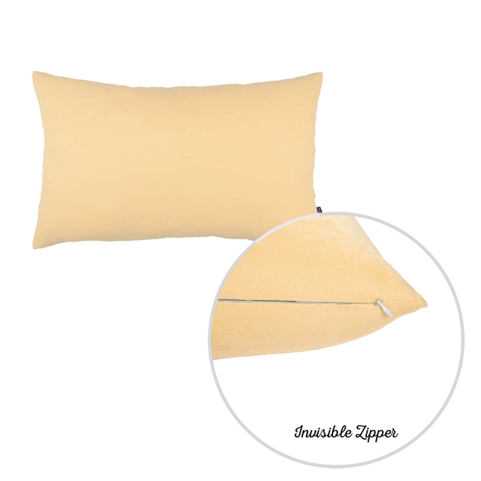 Honey Set of 2 Decorative Throw Pillow Cover Solid Color Lumbar & Square Pillowcase for Couch, Bedding