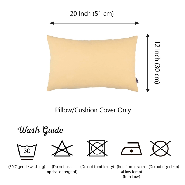 Honey Set of 2 Decorative Throw Pillow Cover Solid Color Lumbar & Square Pillowcase for Couch, Bedding