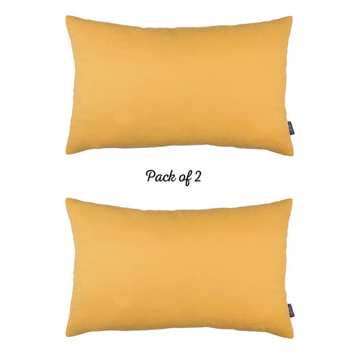 Honey Set of 2 Decorative Throw Pillow Cover Solid Color Lumbar & Square Pillowcase for Couch, Bedding