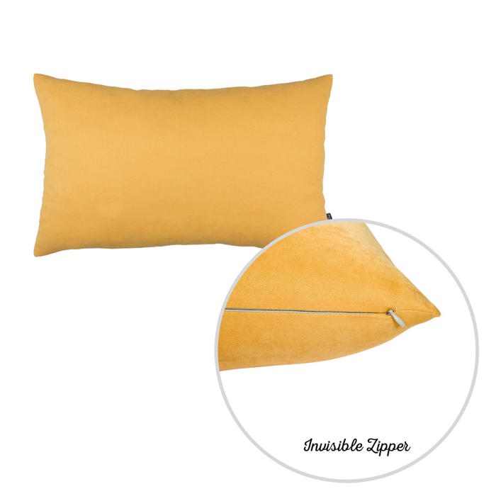 Honey Set of 2 Decorative Throw Pillow Cover Solid Color Lumbar & Square Pillowcase for Couch, Bedding