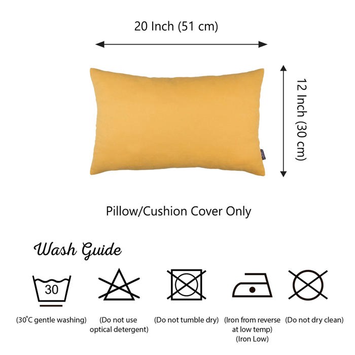 Honey Set of 2 Decorative Throw Pillow Cover Solid Color Lumbar & Square Pillowcase for Couch, Bedding