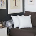 White 16X16" Honey Set of 2 Decorative Throw Pillow Cover Solid Color Lumbar & Square Pillowcase for Couch, Bedding