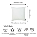 White 16X16" Honey Set of 2 Decorative Throw Pillow Cover Solid Color Lumbar & Square Pillowcase for Couch, Bedding