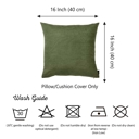 Fern Green 16X16" Honey Set of 2 Decorative Throw Pillow Cover Solid Color Lumbar & Square Pillowcase for Couch, Bedding