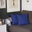 Navy Blue 16X16" Honey Set of 2 Decorative Throw Pillow Cover Solid Color Lumbar & Square Pillowcase for Couch, Bedding