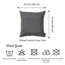 Gray 16X16" Honey Set of 2 Decorative Throw Pillow Cover Solid Color Lumbar & Square Pillowcase for Couch, Bedding