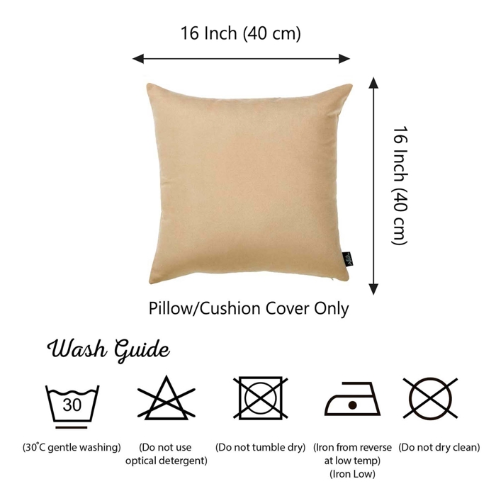 Honey Set of 2 Decorative Throw Pillow Cover Solid Color Lumbar & Square Pillowcase for Couch, Bedding