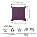 Purple 18X18" Honey Set of 2 Decorative Throw Pillow Cover Solid Color Lumbar & Square Pillowcase for Couch, Bedding