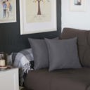 Gray 18X18" Honey Set of 2 Decorative Throw Pillow Cover Solid Color Lumbar & Square Pillowcase for Couch, Bedding