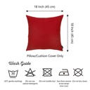 Red 18X18" Honey Set of 2 Decorative Throw Pillow Cover Solid Color Lumbar & Square Pillowcase for Couch, Bedding