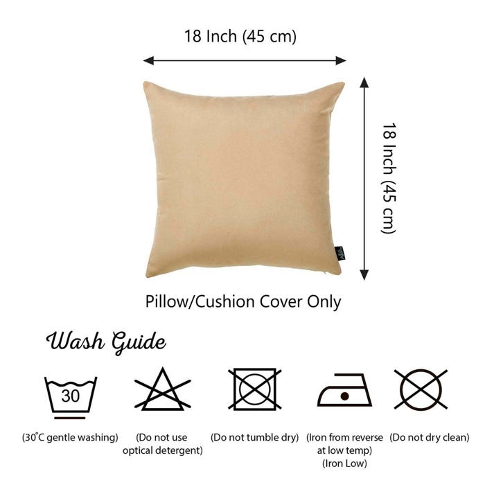 Honey Set of 2 Decorative Throw Pillow Cover Solid Color Lumbar & Square Pillowcase for Couch, Bedding