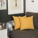Yellow 18X18" Honey Set of 2 Decorative Throw Pillow Cover Solid Color Lumbar & Square Pillowcase for Couch, Bedding
