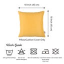 Yellow 18X18" Honey Set of 2 Decorative Throw Pillow Cover Solid Color Lumbar & Square Pillowcase for Couch, Bedding