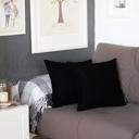 Black 20X20" Honey Set of 2 Decorative Throw Pillow Cover Solid Color Lumbar & Square Pillowcase for Couch, Bedding