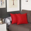 Red 20X20" Honey Set of 2 Decorative Throw Pillow Cover Solid Color Lumbar & Square Pillowcase for Couch, Bedding