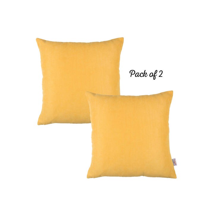 Honey Set of 2 Decorative Throw Pillow Cover Solid Color Lumbar & Square Pillowcase for Couch, Bedding