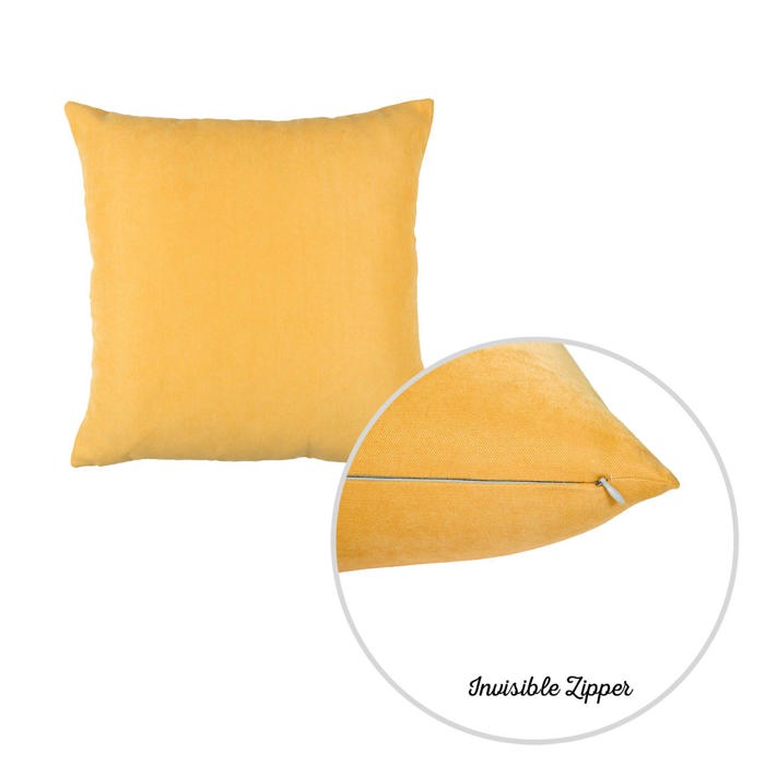 Honey Set of 2 Decorative Throw Pillow Cover Solid Color Lumbar & Square Pillowcase for Couch, Bedding