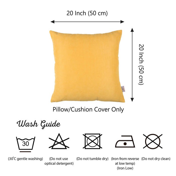 Honey Set of 2 Decorative Throw Pillow Cover Solid Color Lumbar & Square Pillowcase for Couch, Bedding