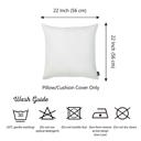 White 22X22" Honey Set of 2 Decorative Throw Pillow Cover Solid Color Lumbar & Square Pillowcase for Couch, Bedding