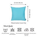 Sky Blue 22X22" Honey Set of 2 Decorative Throw Pillow Cover Solid Color Lumbar & Square Pillowcase for Couch, Bedding