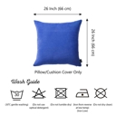 Sapphire Blue 26x26 Honey Set of 2 Decorative Throw Pillow Cover Solid Color Lumbar & Square Pillowcase for Couch, Bedding