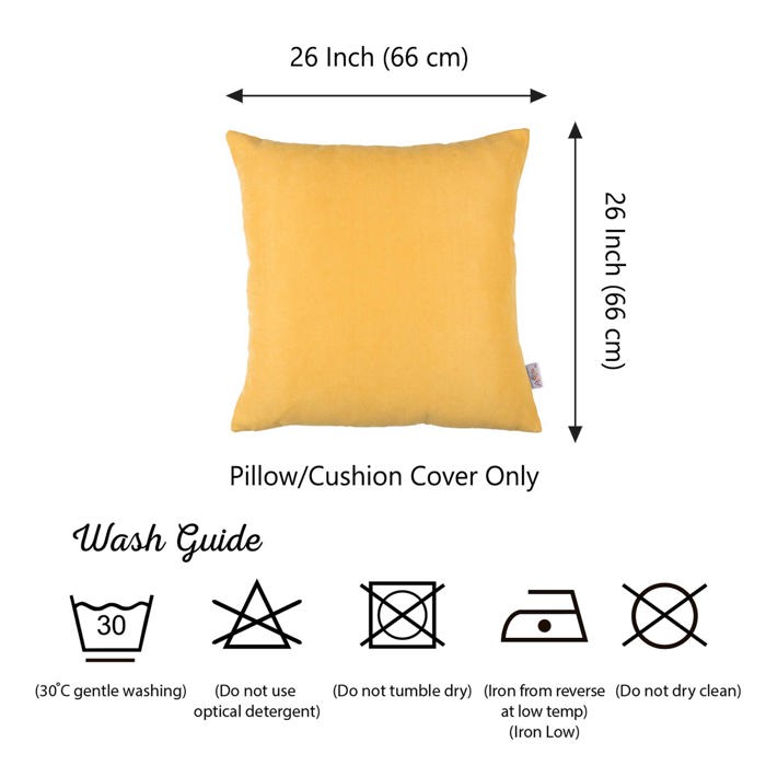Honey Set of 2 Decorative Throw Pillow Cover Solid Color Lumbar & Square Pillowcase for Couch, Bedding